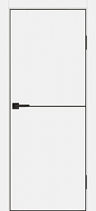 Товар Межкомнатная дверь P-19  черный молдинг PET,  кромка ABS черная c 4-х ст. Белый матовый